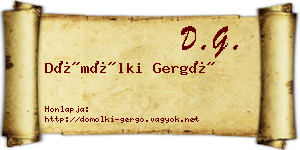 Dömölki Gergő névjegykártya